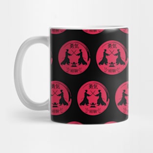 Japanese culture samurai pattern on black Mug